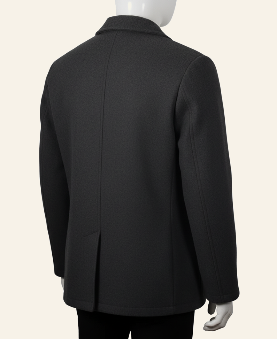Yellowstone Walker Wool Black pea coat back image